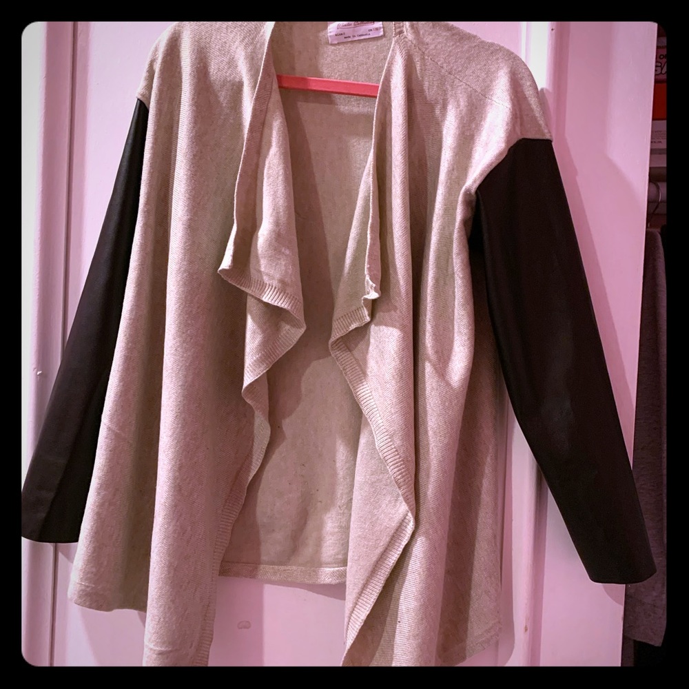 Girls beige/black cardigan